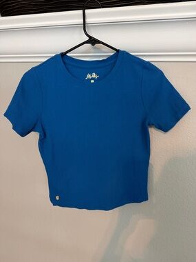 Lilly Pulitzer Cobalt Blue Ribbed Short Sleeve Top